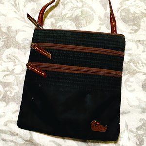 Dooney & Bourke Women's Black Three Zippers Fabric CrossBody, Barbie Pink